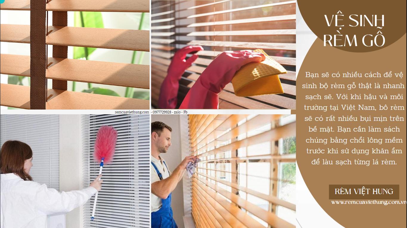 Vệ sinh rèm sáo gỗ