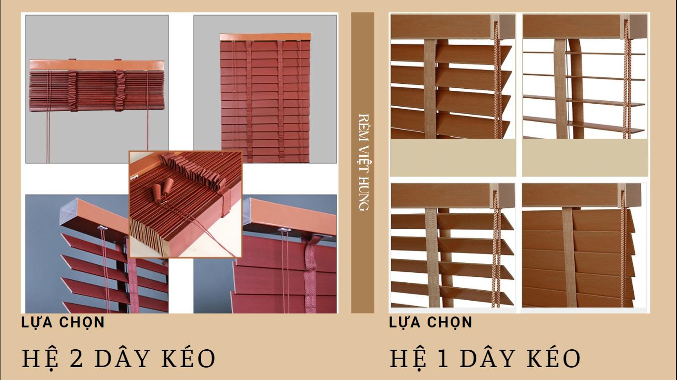 Hệ dây kéo cho rèm gỗ