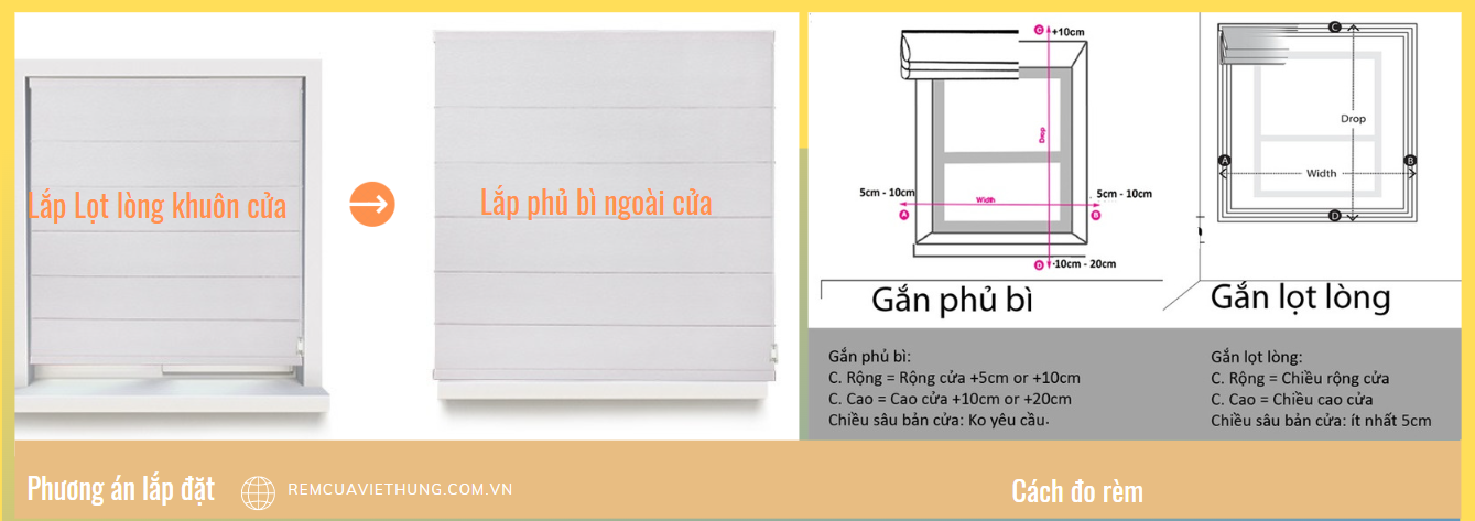 Cách lắp rèm roman